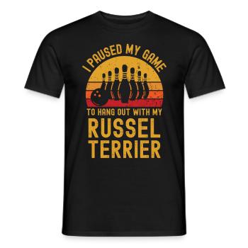 Bowling et Russel Terriers - T-shirt homme - noir - Devant - AI Model Male 178 light (178cm)