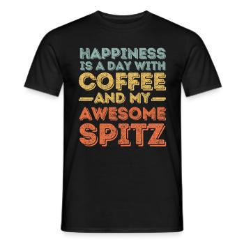 Spitz Café pour chiens - T-shirt homme - noir - Devant - AI Model Male 178 light (178cm)