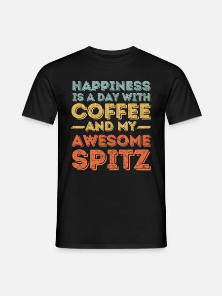Spitz Kaffee Hund Cafe - Männer T-Shirt - Schwarz