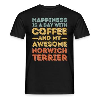 Norwich-Terrier Kaffee Hund Cafe - Männer T-Shirt - Schwarz - Vorne - AI Model Male 178 light (178cm)