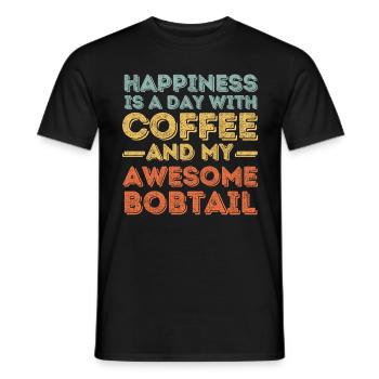 Bobtail Café pour chien - T-shirt homme - noir - Devant - AI Model Male 178 light (178cm)