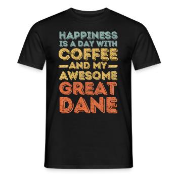 Great Dane Café Dog Café - T-shirt homme - noir - Devant - AI Model Male 178 light (178cm)