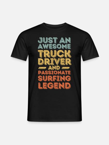 Truck drivers surf retro - Men's T-Shirt - black