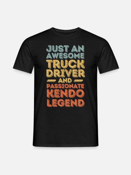 Truck driver Kendo retro - Men's T-Shirt - black