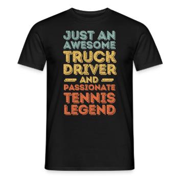 Chauffeur de camion Tennis rétro - T-shirt homme - noir - Devant - AI Model Male 178 light (178cm)