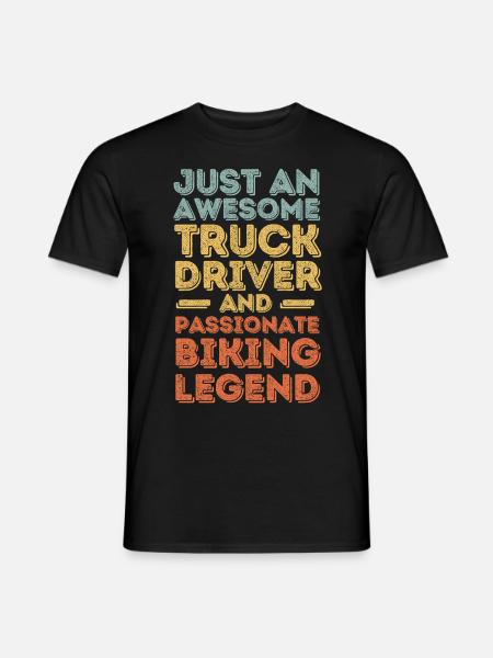 Truck driver cycling retro - Men's T-Shirt - black