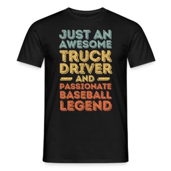 LKW-Fahrer Baseball retro - Männer T-Shirt - Schwarz - Vorne - AI Model Male 178 light (178cm)