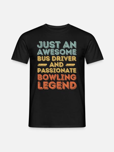 Busfahrer Bowling retro - Männer T-Shirt - Schwarz