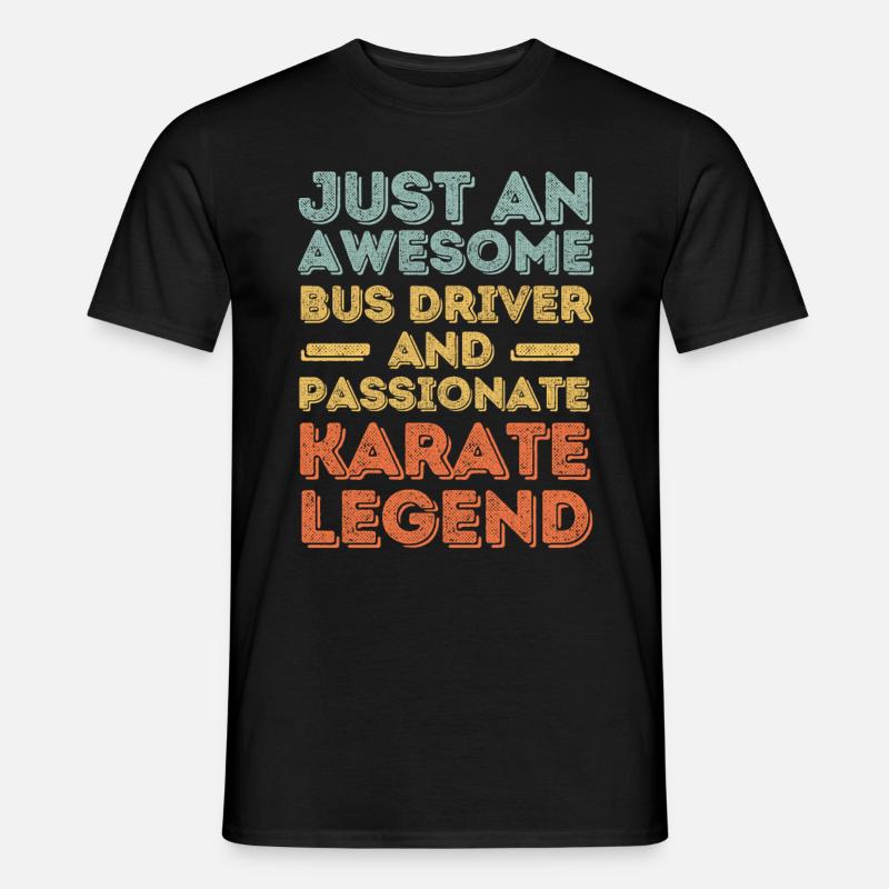 Busfahrer Karate retro - Männer T-Shirt - Schwarz