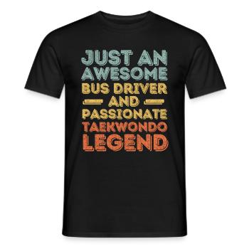 Bus driver Taekwondo retro - Men's T-Shirt - black - Front - AI Model Male 178 light (178cm)