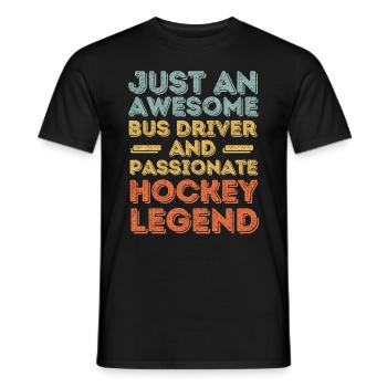 Bus driver Hockey retro - Men's T-Shirt - black - Front - AI Model Male 178 light (178cm)