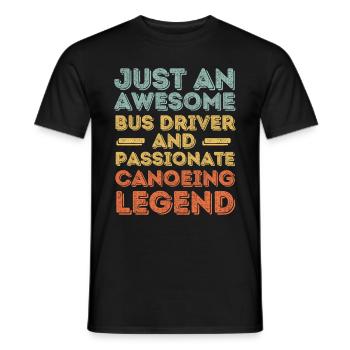 Bus driver Canoe driving retro - Men's T-Shirt - black - Front - AI Model Male 178 light (178cm)