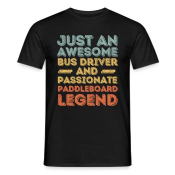 Busfahrer Paddleboard retro - Männer T-Shirt - Schwarz - Vorne - AI Model Male 178 light (178cm)