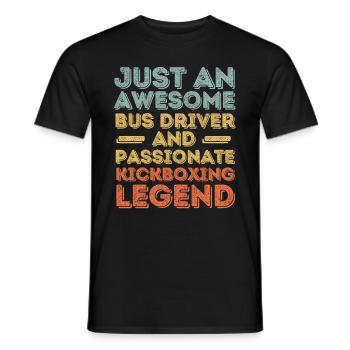 Busfahrer Kickboxen retro - Männer T-Shirt - Schwarz - Vorne - AI Model Male 178 light (178cm)