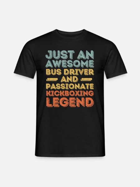 Bus driver kickboxing retro - Men's T-Shirt - black