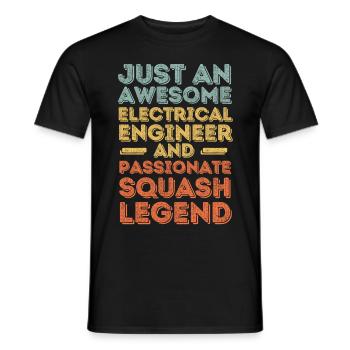 Electrical Engineer Squash retro - Men's T-Shirt - black - Front - AI Model Male 178 light (178cm)