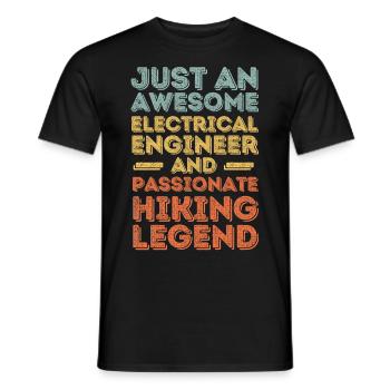 Electrical Engineer Hiking retro - Men's T-Shirt - black - Front - AI Model Male 178 light (178cm)