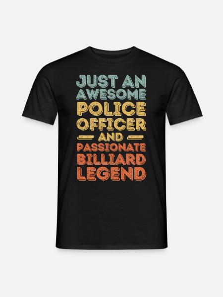 Policeman billiards retro - Men's T-Shirt - black