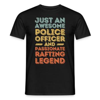 Policeman rafting retro - Men's T-Shirt - black - Front - AI Model Male 178 light (178cm)
