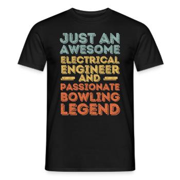Elektroingenieur Bowling retro - Männer T-Shirt - Schwarz - Vorne - AI Model Male 178 light (178cm)