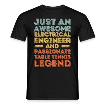 Electrical engineer table tennis retro - Men's T-Shirt - black - Front - AI Model Male 178 light (178cm)