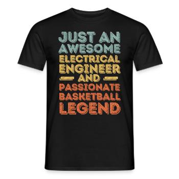 Electrical Engineer Basketball retro - Men's T-Shirt - black - Front - AI Model Male 178 light (178cm)