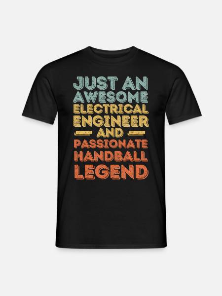 Electrical engineer handball retro - Men's T-Shirt - black