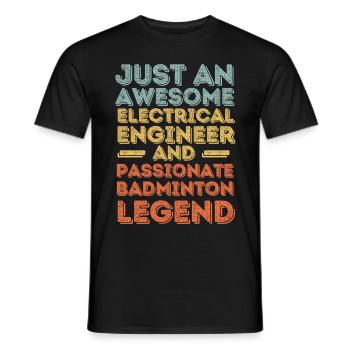 Elektroingenieur Badminton retro - Männer T-Shirt - Schwarz - Vorne - AI Model Male 178 light (178cm)