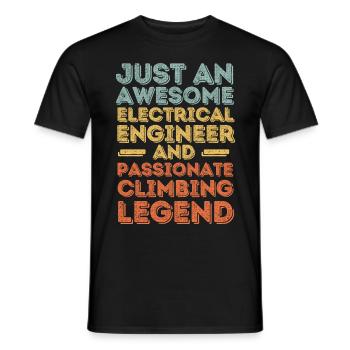 Electrical Engineer Climbing retro - Men's T-Shirt - black - Front - AI Model Male 178 light (178cm)