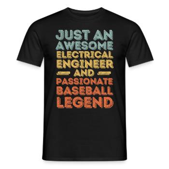 Elektroingenieur Baseball retro - Männer T-Shirt - Schwarz - Vorne - AI Model Male 178 light (178cm)