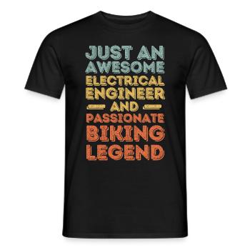 Electrical engineer cycling retro - Men's T-Shirt - black - Front - AI Model Male 178 light (178cm)