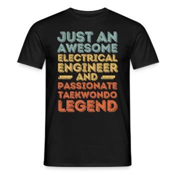 Electrical engineer Taekwondo retro - Men's T-Shirt - black - Front - AI Model Male 178 light (178cm)