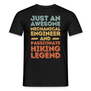 Mechanical Engineer Hiking retro - Men's T-Shirt - black - Front - AI Model Male 178 light (178cm)