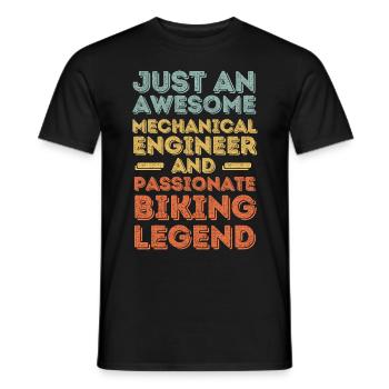 Mechanical Engineer Cycling retro - Men's T-Shirt - black - Front - AI Model Male 178 light (178cm)