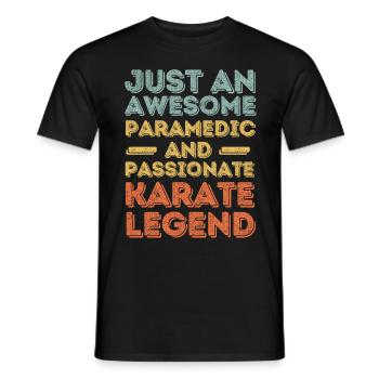 Paramedic Karate retro - Men's T-Shirt - black - Front - AI Model Male 178 light (178cm)