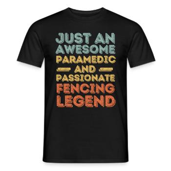 Paramedic fencing retro - Men's T-Shirt - black - Front - AI Model Male 178 light (178cm)