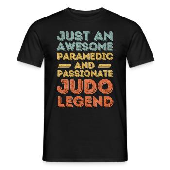 Paramedic Judo retro - Men's T-Shirt - black - Front - AI Model Male 178 light (178cm)