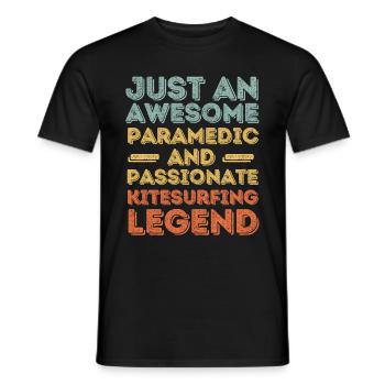 Paramedic Kitesurfing retro - Men's T-Shirt - black - Front - AI Model Male 178 light (178cm)