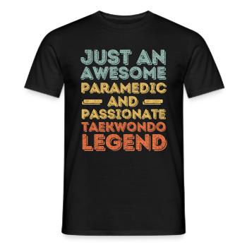Paramedic Taekwondo retro - Men's T-Shirt - black - Front - AI Model Male 178 light (178cm)