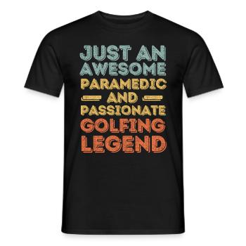 Paramedics Golf retro - Men's T-Shirt - black - Front - AI Model Male 178 light (178cm)
