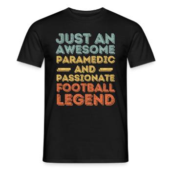 Paramedic Football retro - Men's T-Shirt - black - Front - AI Model Male 178 light (178cm)