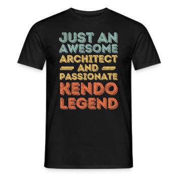 Architekt Kendo retro - Männer T-Shirt - Schwarz - Vorne - AI Model Male 178 light (178cm)