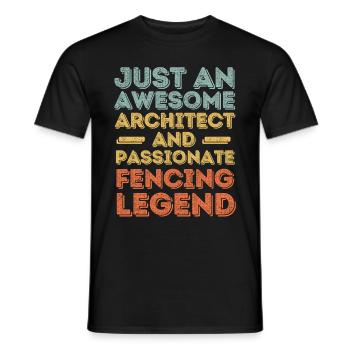 Architekt Fechten retro - Männer T-Shirt - Schwarz - Vorne - AI Model Male 178 light (178cm)