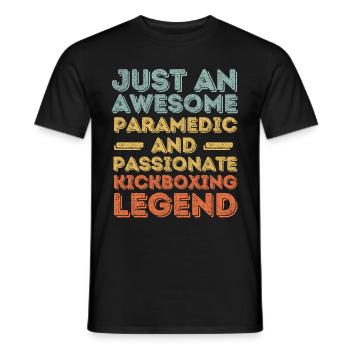Sanitäter Kickboxen retro - Männer T-Shirt - Schwarz - Vorne - AI Model Male 178 light (178cm)