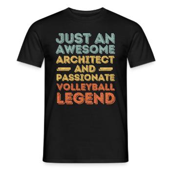 Architekt Volleyball retro - Männer T-Shirt - Schwarz - Vorne - AI Model Male 178 light (178cm)