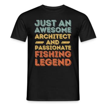 Architect Angeln retro - Men's T-Shirt - black - Front - AI Model Male 178 light (178cm)