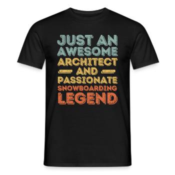 Architekt Snowboarden retro - Männer T-Shirt - Schwarz - Vorne - AI Model Male 178 light (178cm)