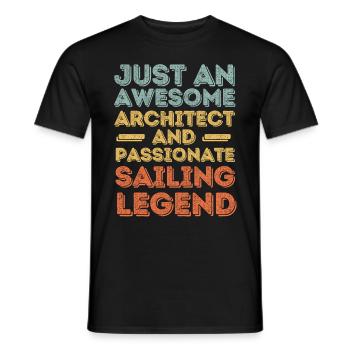 Architekt Segeln retro - Männer T-Shirt - Schwarz - Vorne - AI Model Male 178 light (178cm)