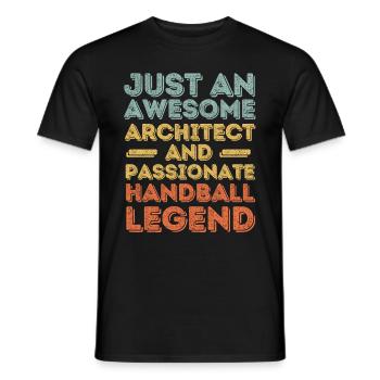Architekt Handball retro - Männer T-Shirt - Schwarz - Vorne - AI Model Male 178 light (178cm)