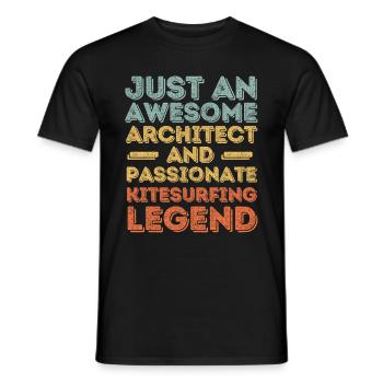 Architekt Kitesurfen retro - Männer T-Shirt - Schwarz - Vorne - AI Model Male 178 light (178cm)